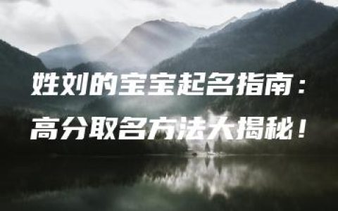 姓刘的宝宝起名指南：高分取名方法大揭秘！