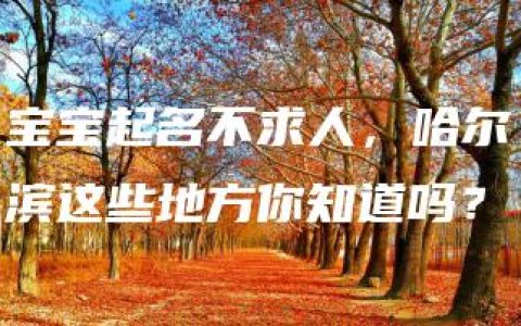 宝宝起名不求人，哈尔滨这些地方你知道吗？