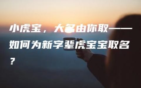 小虎宝，大名由你取——如何为新字辈虎宝宝取名？