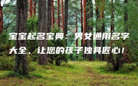 宝宝起名宝典：男女通用名字大全，让您的孩子独具匠心！