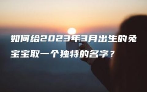 如何给2023年3月出生的兔宝宝取一个独特的名字？