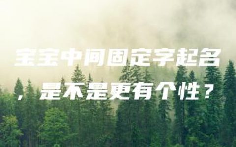 宝宝中间固定字起名，是不是更有个性？