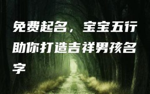 免费起名，宝宝五行助你打造吉祥男孩名字