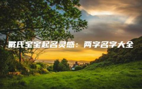 戴氏宝宝起名灵感：两字名字大全