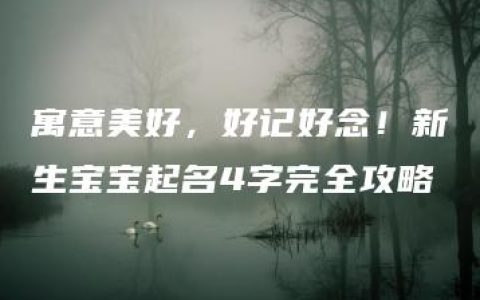 寓意美好，好记好念！新生宝宝起名4字完全攻略