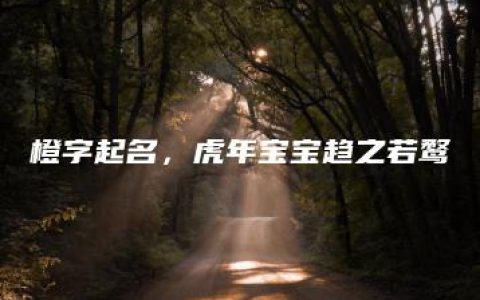 橙字起名，虎年宝宝趋之若鹜