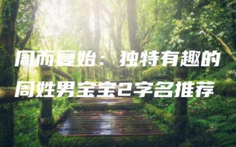 周而复始：独特有趣的周姓男宝宝2字名推荐