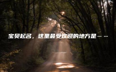 宝贝起名，这里最受欢迎的地方是……