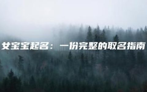 女宝宝起名：一份完整的取名指南