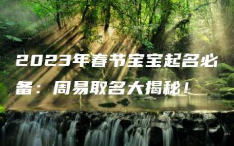 2023年春节宝宝起名必备：周易取名大揭秘！