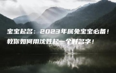 宝宝起名：2023年属兔宝宝必备！教你如何用沈姓起一个好名字！