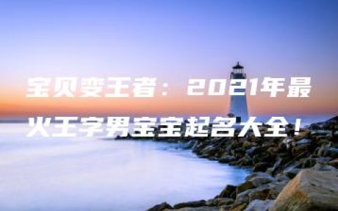 宝贝变王者：2021年最火王字男宝宝起名大全！