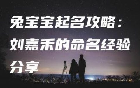 兔宝宝起名攻略：刘嘉禾的命名经验分享