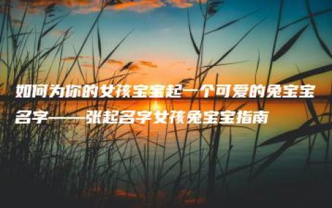 如何为你的女孩宝宝起一个可爱的兔宝宝名字——张起名字女孩兔宝宝指南