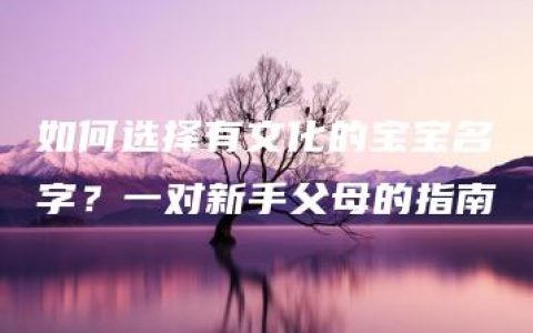 如何选择有文化的宝宝名字？一对新手父母的指南