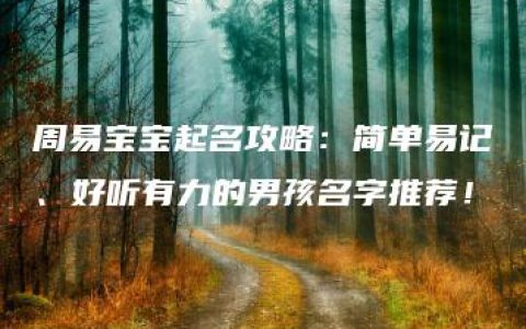 周易宝宝起名攻略：简单易记、好听有力的男孩名字推荐！