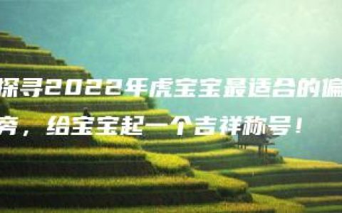 探寻2022年虎宝宝最适合的偏旁，给宝宝起一个吉祥称号！