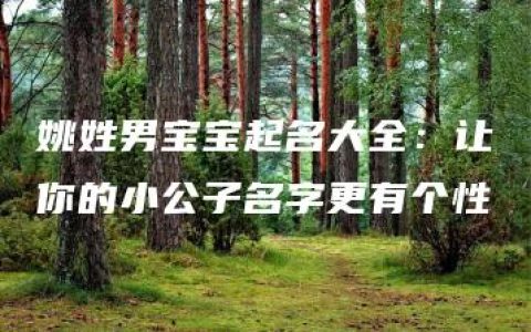 姚姓男宝宝起名大全：让你的小公子名字更有个性