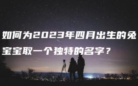 如何为2023年四月出生的兔宝宝取一个独特的名字？