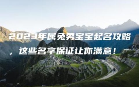 2023年属兔男宝宝起名攻略，这些名字保证让你满意！