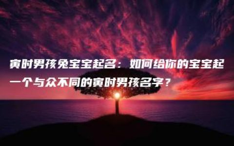 寅时男孩兔宝宝起名：如何给你的宝宝起一个与众不同的寅时男孩名字？