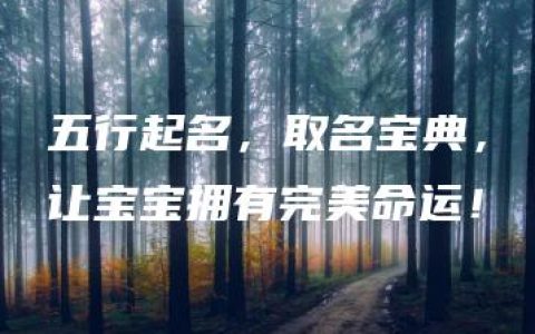 五行起名，取名宝典，让宝宝拥有完美命运！