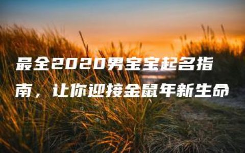 最全2020男宝宝起名指南，让你迎接金鼠年新生命