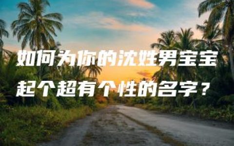 如何为你的沈姓男宝宝起个超有个性的名字？