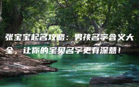 张宝宝起名攻略：男孩名字含义大全，让你的宝贝名字更有深意！