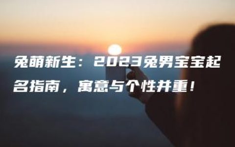 兔萌新生：2023兔男宝宝起名指南，寓意与个性并重！