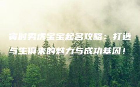 寅时男虎宝宝起名攻略：打造与生俱来的魅力与成功基因！