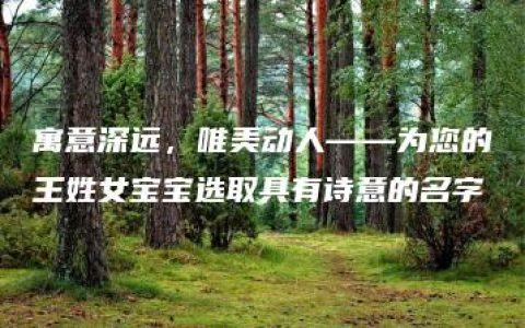 寓意深远，唯美动人——为您的王姓女宝宝选取具有诗意的名字