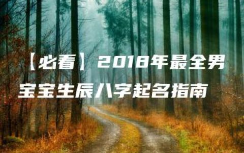 【必看】2018年最全男宝宝生辰八字起名指南