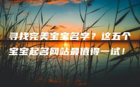 寻找完美宝宝名字？这五个宝宝起名网站最值得一试！