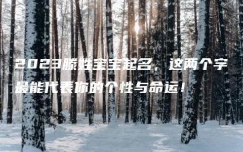 2023滕姓宝宝起名，这两个字最能代表你的个性与命运！