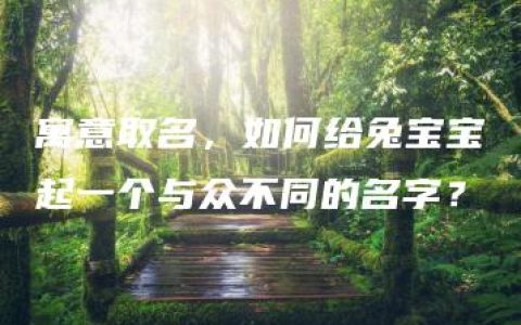 寓意取名，如何给兔宝宝起一个与众不同的名字？