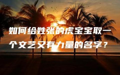 如何给姓张的虎宝宝取一个文艺又有力量的名字？