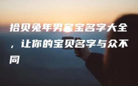 拾贝兔年男宝宝名字大全，让你的宝贝名字与众不同