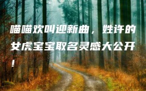 喵喵欢叫迎新曲，姓许的女虎宝宝取名灵感大公开！