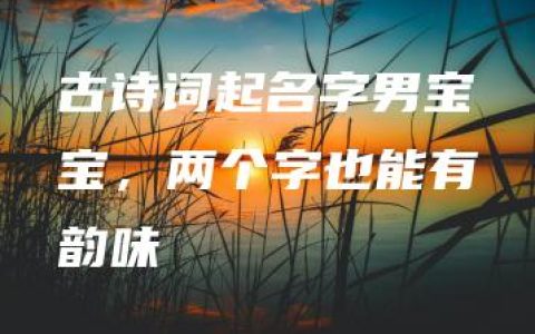 古诗词起名字男宝宝，两个字也能有韵味