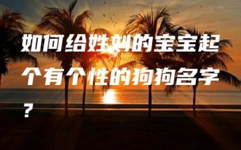 如何给姓刘的宝宝起个有个性的狗狗名字？