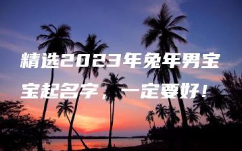 精选2023年兔年男宝宝起名字，一定要好！