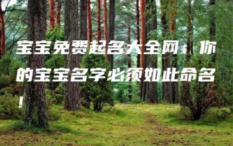 宝宝免费起名大全网：你的宝宝名字必须如此命名！