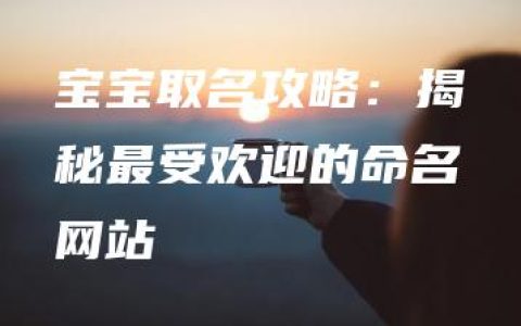 宝宝取名攻略：揭秘最受欢迎的命名网站