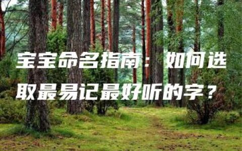 宝宝命名指南：如何选取最易记最好听的字？