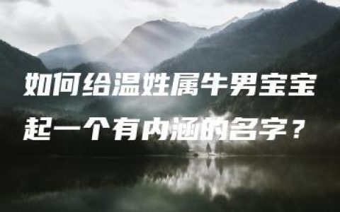 如何给温姓属牛男宝宝起一个有内涵的名字？