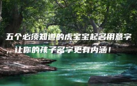 五个必须知道的虎宝宝起名用意字，让你的孩子名字更有内涵！