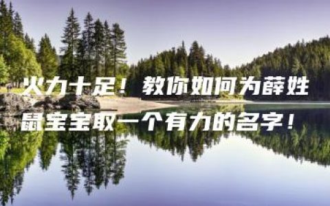 火力十足！教你如何为薛姓鼠宝宝取一个有力的名字！