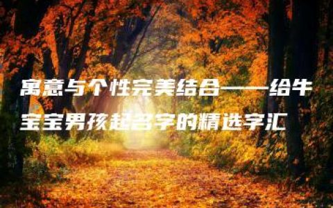 寓意与个性完美结合——给牛宝宝男孩起名字的精选字汇