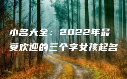 小名大全：2022年最受欢迎的三个字女孩起名